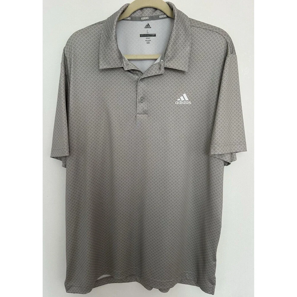 NWOT Men's Premium ADIDAS Golf Polo (Gray Micro-Print) — 50% OFF Retail!